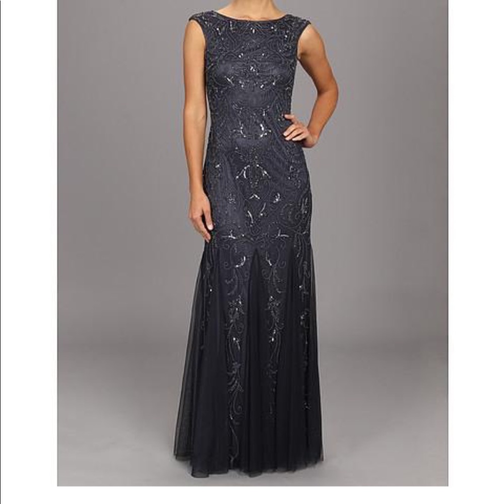 ADRIANNA PAPELL Mother of the Bride Sequin Long Gown Size 10